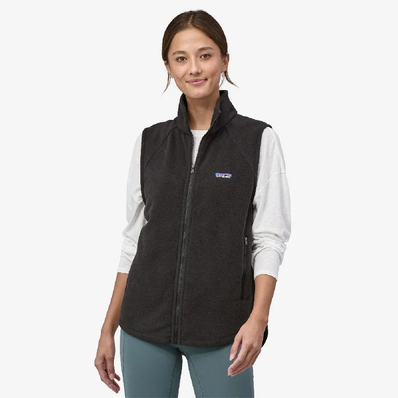 Women's Classic Microdini Fleece Vest - Black Women's college jackets