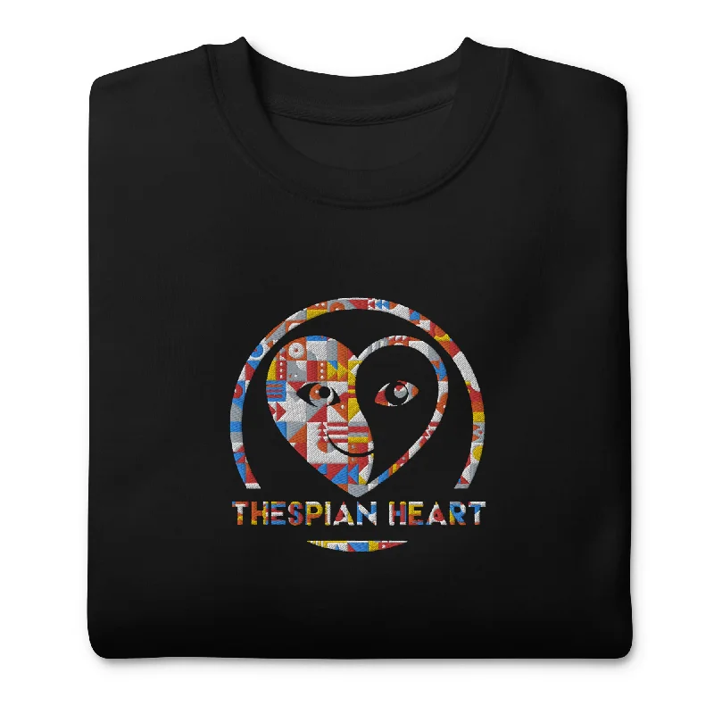 Thespian Heart Logo - Colorful Embroidery Unisex Premium Crewneck Sweatshirt Hoodie Sweatshirt Trend