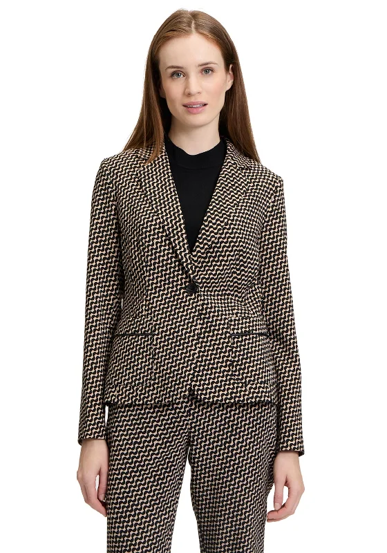 Betty Barclay Geometric Print Blazer, Black and Beige Women's cheap jackets