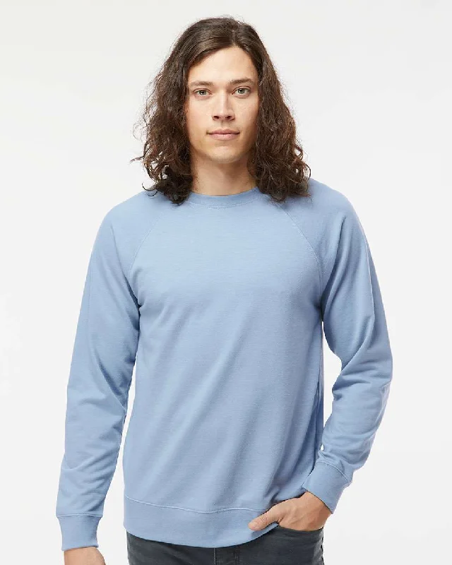 Unisex Lightweight Loopback Terry Crew Relaxed Fit Sweatshirts