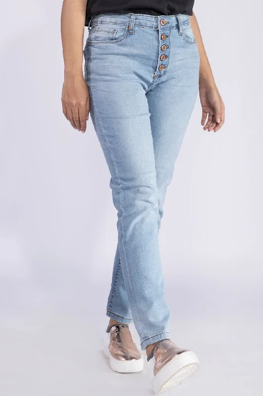 High Rise Light Wash Jeans - W21 - WDJ0005