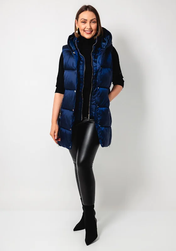 Leon Collection Padded Hooded Gilet, Navy Women's fashion jackets sale