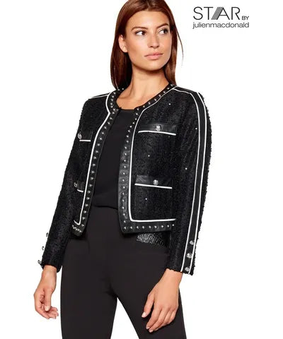 Black Boucle Jacket Women's evening jackets