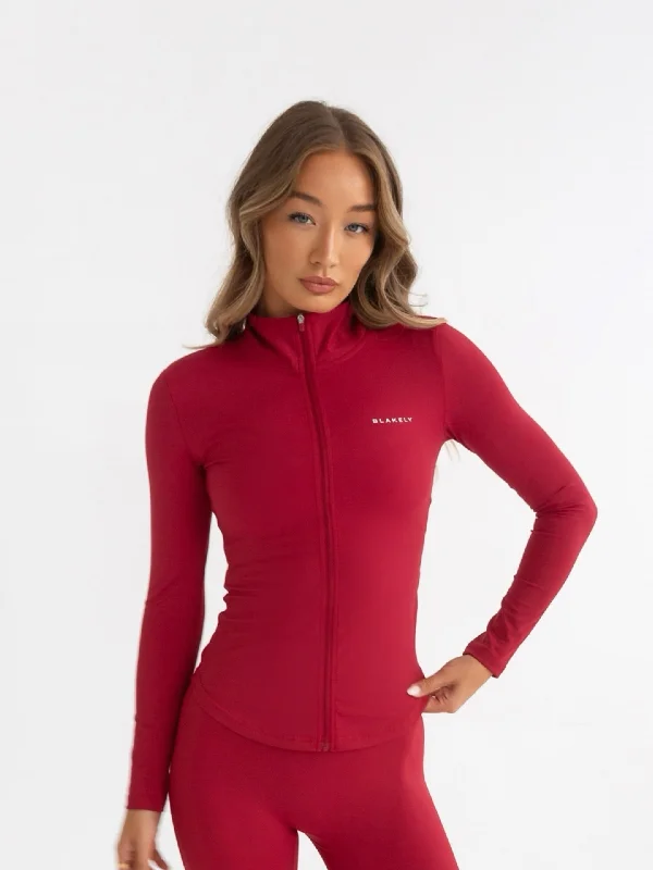 Studio Active Jacket - Cherry Red Women's stylish jackets