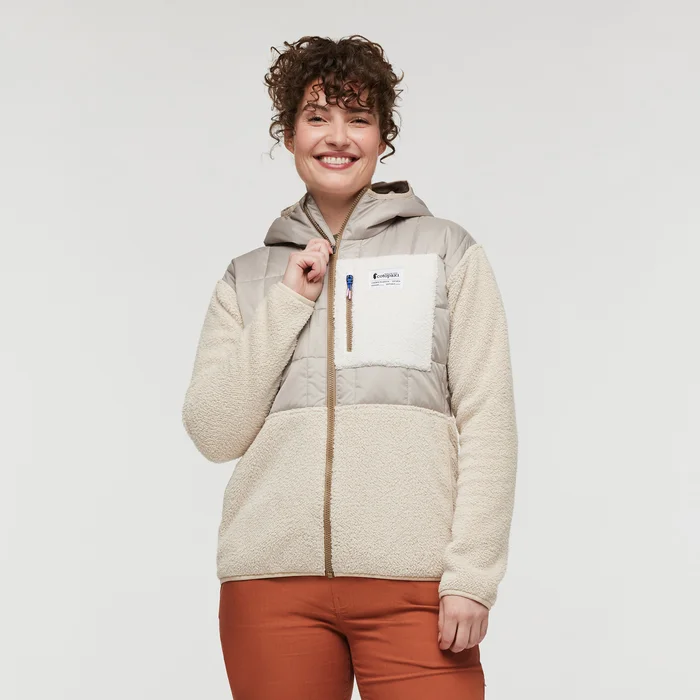 Women's Trico Hybrid Hooded Jacket - Oatmeal/Cream Women's thermal jackets