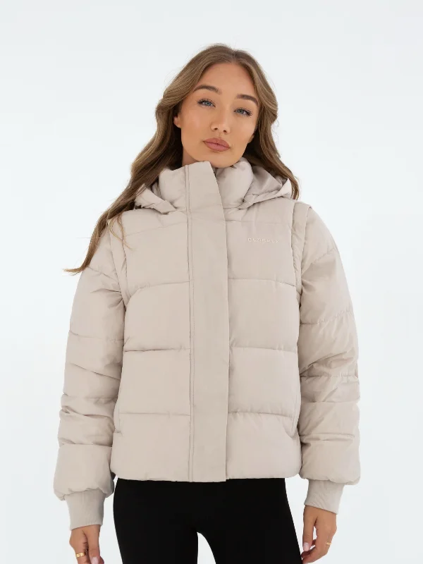 Multiway Puffer Coat 2 - Chalk Women's designer jackets