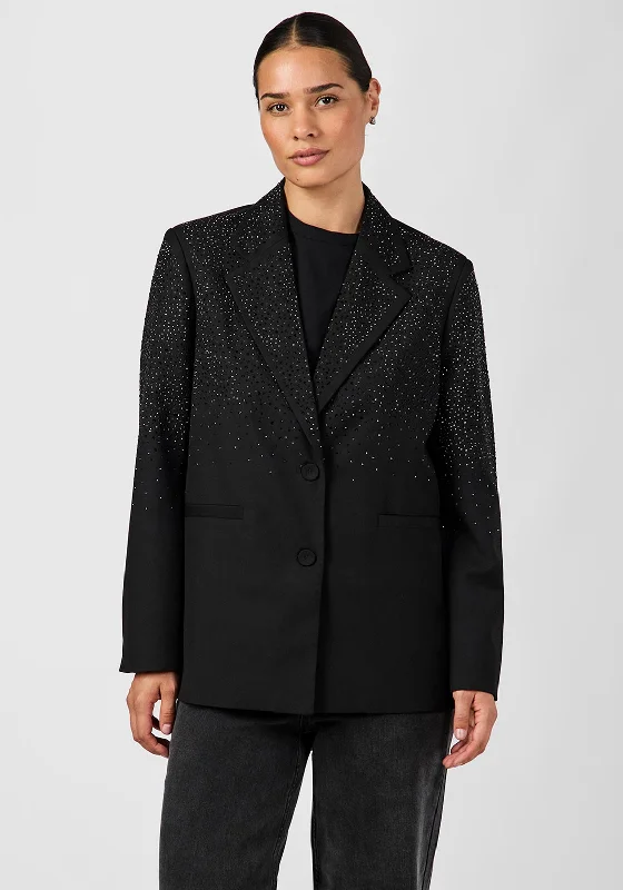 Y.A.S Stars Embellished Blazer, Black Women's Columbia jackets