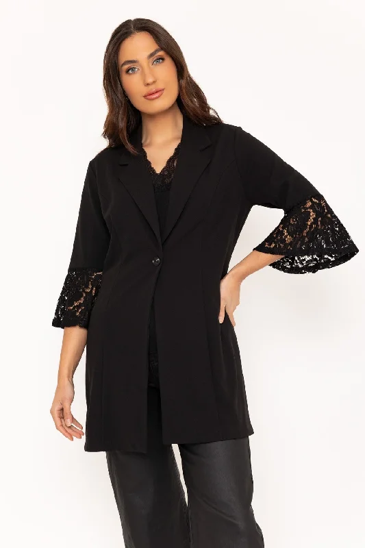 Black Lace Cuff Cover Up Jacket Women's high-end jackets