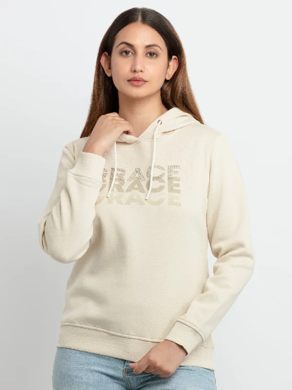 Womens Printed Hooded Sweatshirt Warm Fleece Sweatshirts