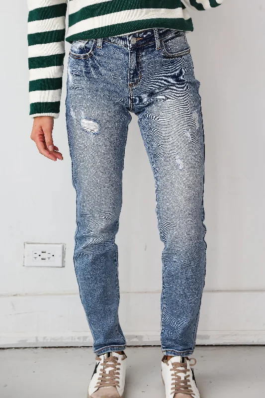 FINAL SALE - Certified Coolest Light Wash Distressed Slim Jeans