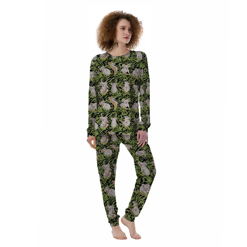 Forest Koala Print Pattern Women's Pajamas Designer pajama sets