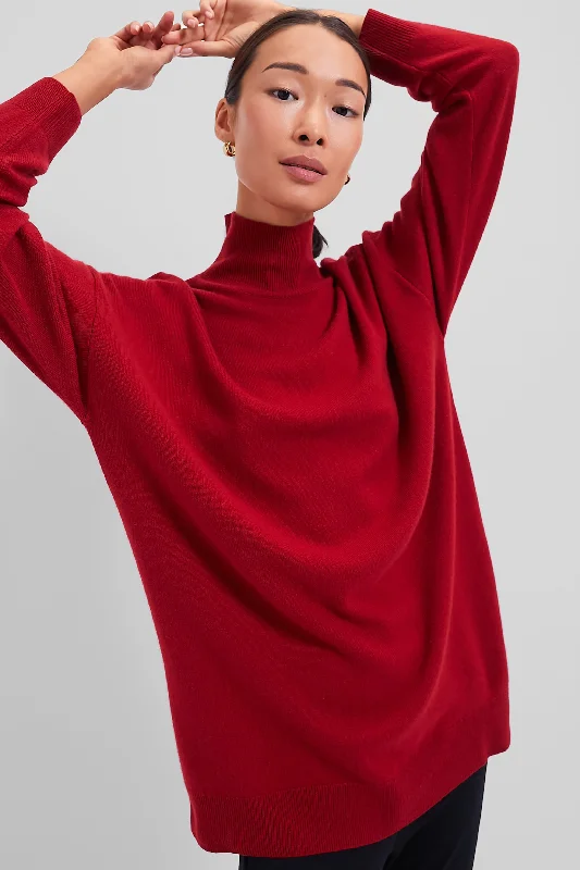 Brick Zoe Oversized Turtleneck Mohair sweaters