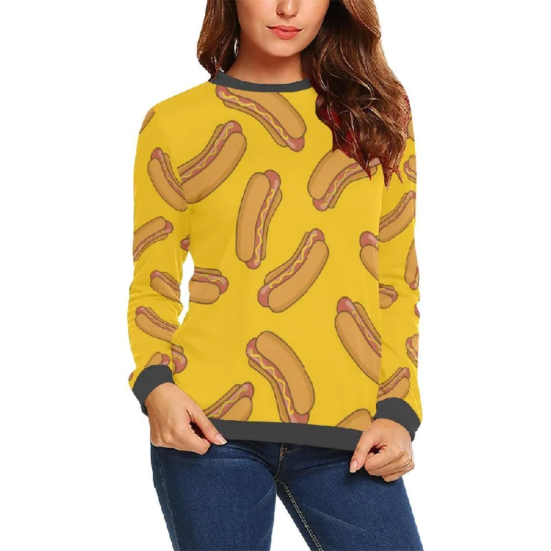 Hot Dog Pattern Print women's Sweatshirt Best sweaters for fall