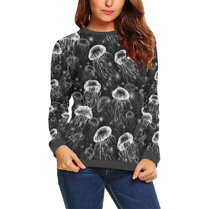 Jellyfish Pattern Print Women's Sweatshirt Fall sweaters