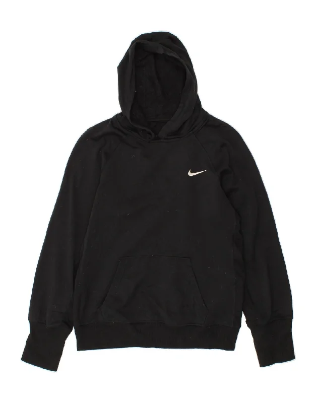 NIKE Womens Hoodie Jumper UK 14 Medium Black Best sweaters for formal occasions