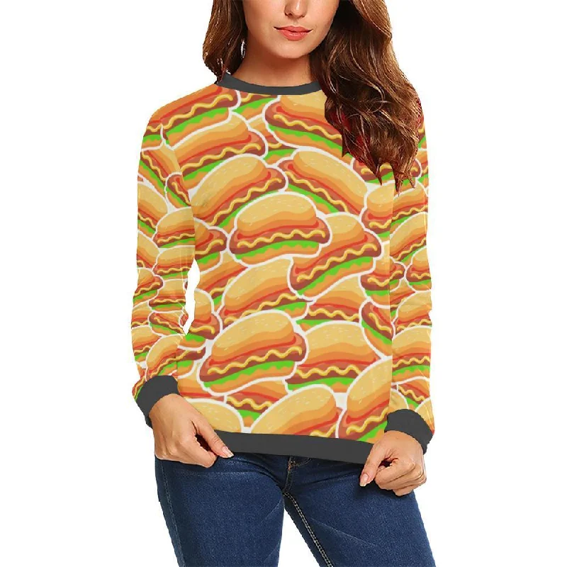 Print Pattern Hot Dog Women's Sweatshirt Men's wool sweaters discount