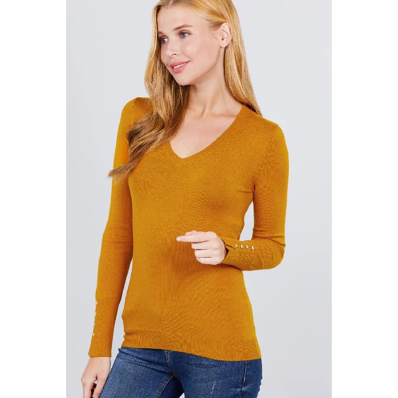 V-neck Sweater W/rivet Button Adidas sweaters