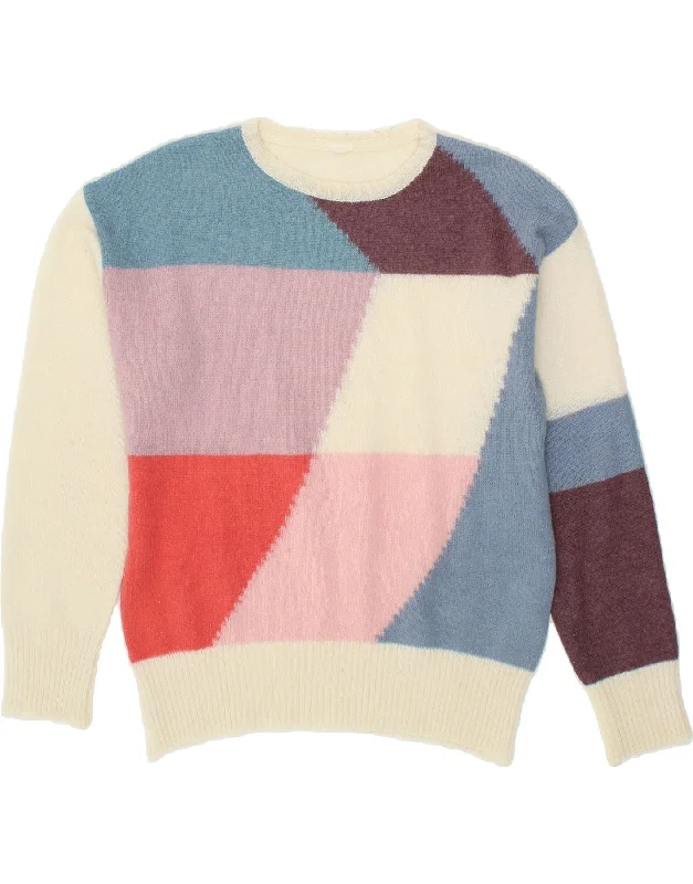 VINTAGE Womens Crew Neck Jumper Sweater UK 14 Large Multicoloured High-end sweaters