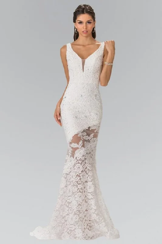 Elizabeth K Bridal - GL2249 Sleeveless Lace Long Dress Mermaid Wedding Gown