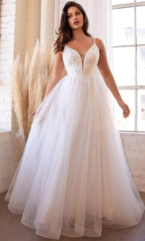 Ladivine CD0154W - Pearl Beaded Tulle A-line Bridal Dress Elegant A-line Gown