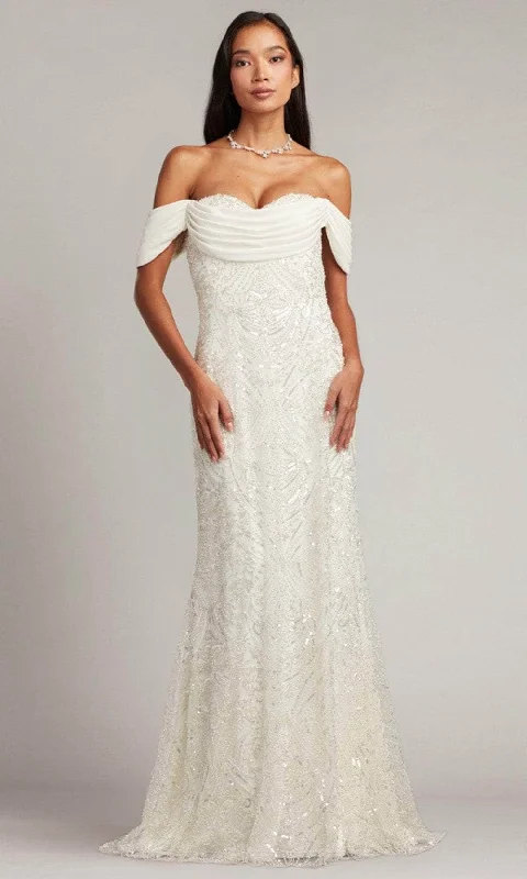 Tadashi Shoji CCY23400L - Draped Off Shoulder Long Gown A-line Wedding Gown