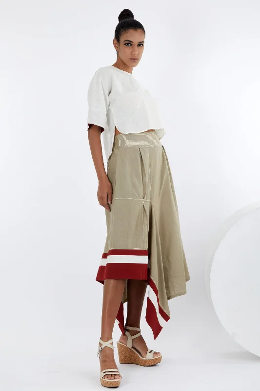 Kazu - Crop Top and Terraced Skirt Set 2 Chiffon unclassified skirts