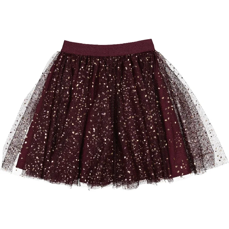 MarMar Ballerina Dotty Deep Mulberry Solo Sun Skirt Satin unclassified skirts