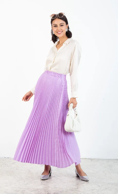 Olivia Pleated Skirt in Lavender Pencil unclassified skirts