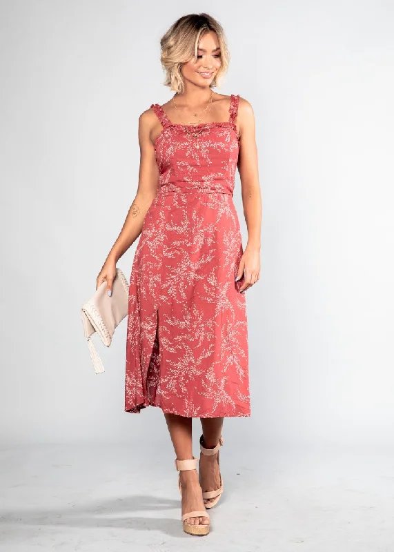 Katia Midi Dress - Rose Floral Halter midi dresses