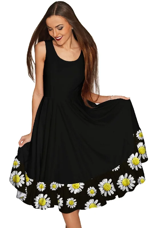 Little Oopsy Daisy Vizcaya Black Evening Midi Dress - Women Shein midi dresses