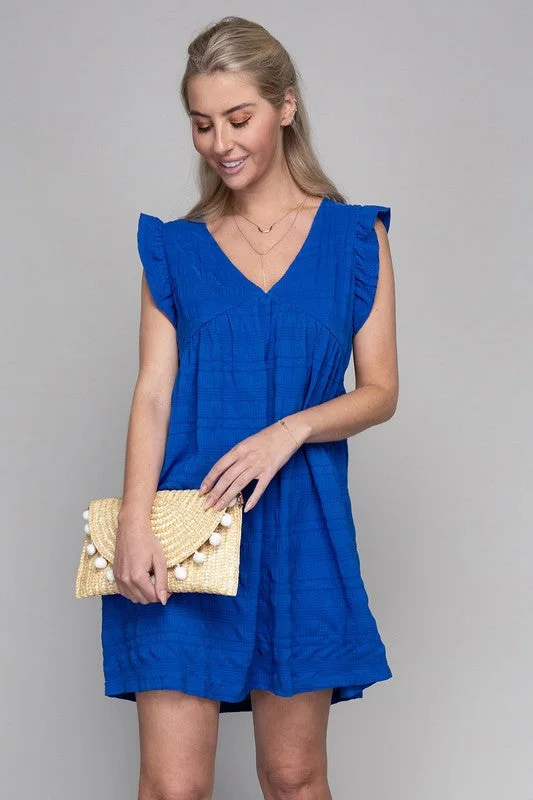 Chic Ruffle Trim Sleeve Midi Dress Summer Dress Holiday midi dresses