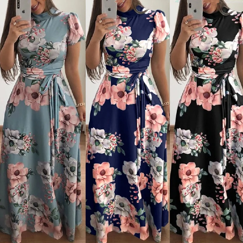 Summer Fashion Elegant Print Dress For Women Edgy floral dresses