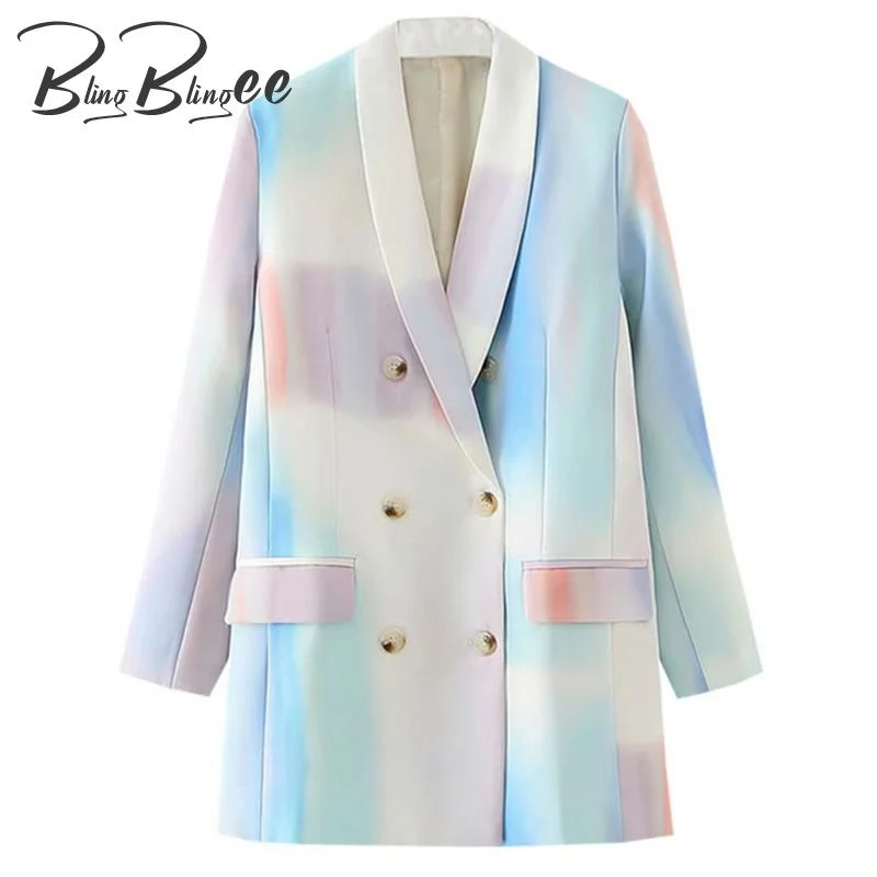 BlingBlingee Double Breast Blazer  Women Full Sleeve Spring Autumn Elegant Goddess Fan Casual Style Coat Outfits Everyday wear unclassified dresses