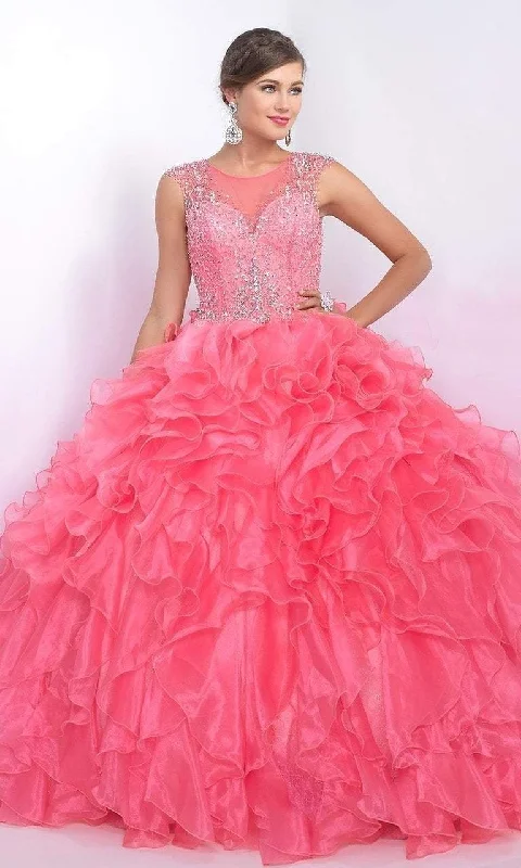 Blush by Alexia Designs - Q160SC Jeweled Illusion Ruffled Ballgown Fashionable unclassified dresses