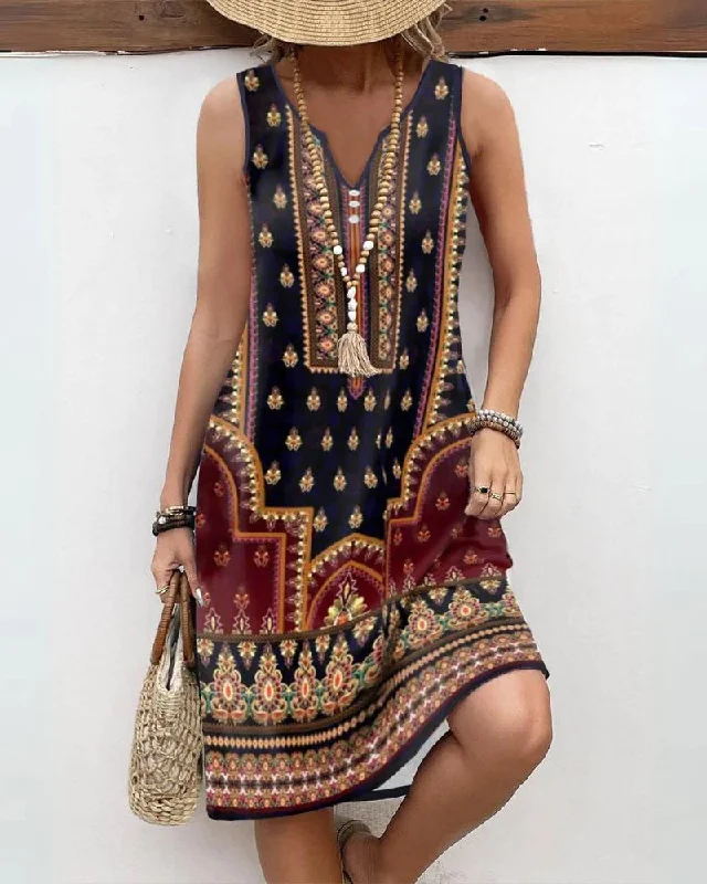 Bohemian style sleeveless dress Ruffled unclassified dresses