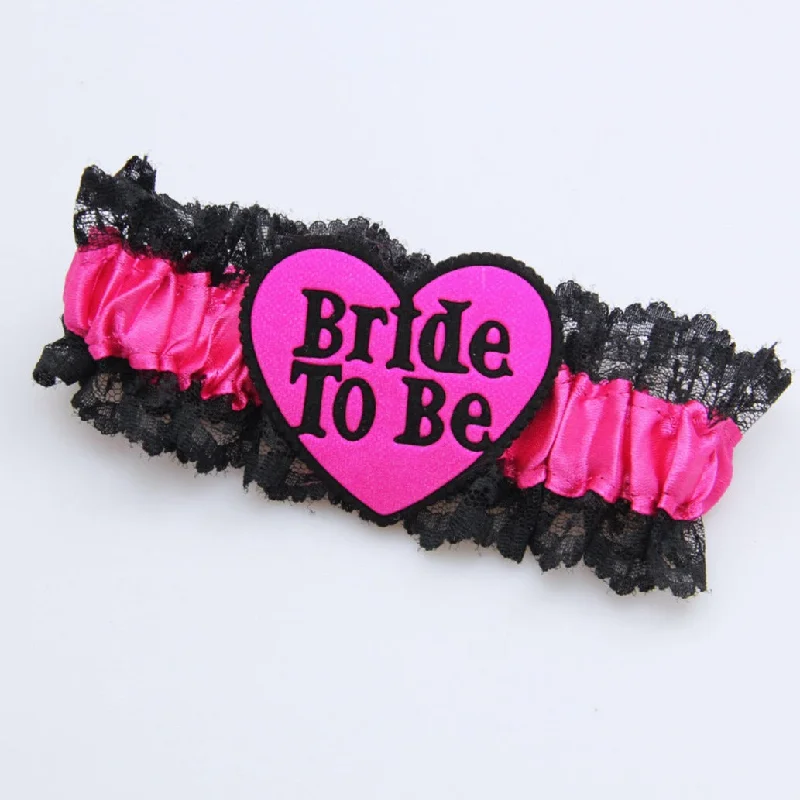 Bride To Be Leg Garter Black and Hot Pink Popular unclassified dresses