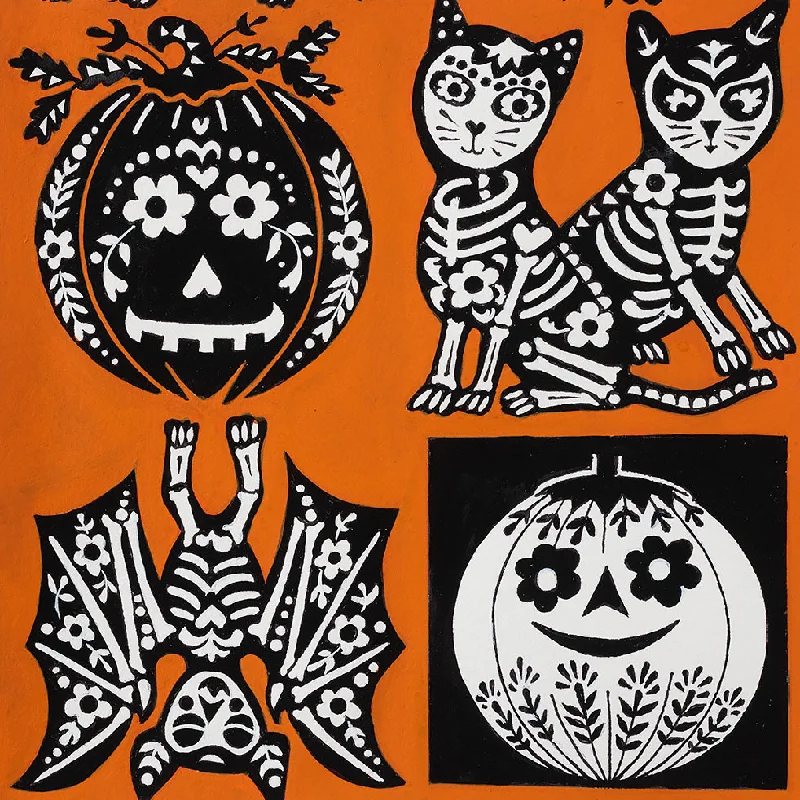 Calavera Cat in Pumpkin Corset unclassified dresses