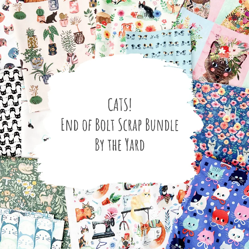 Cats! - Cotton End of Bolt Scrap Bundle (By the Yard) Winter unclassified dresses