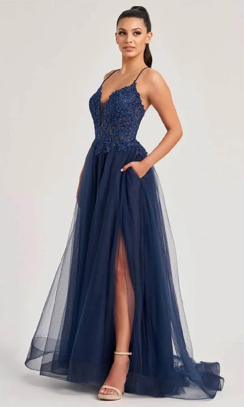 Colette By Daphne CL8320 - Plunging Applique Prom Gown Budget-friendly unclassified dresses