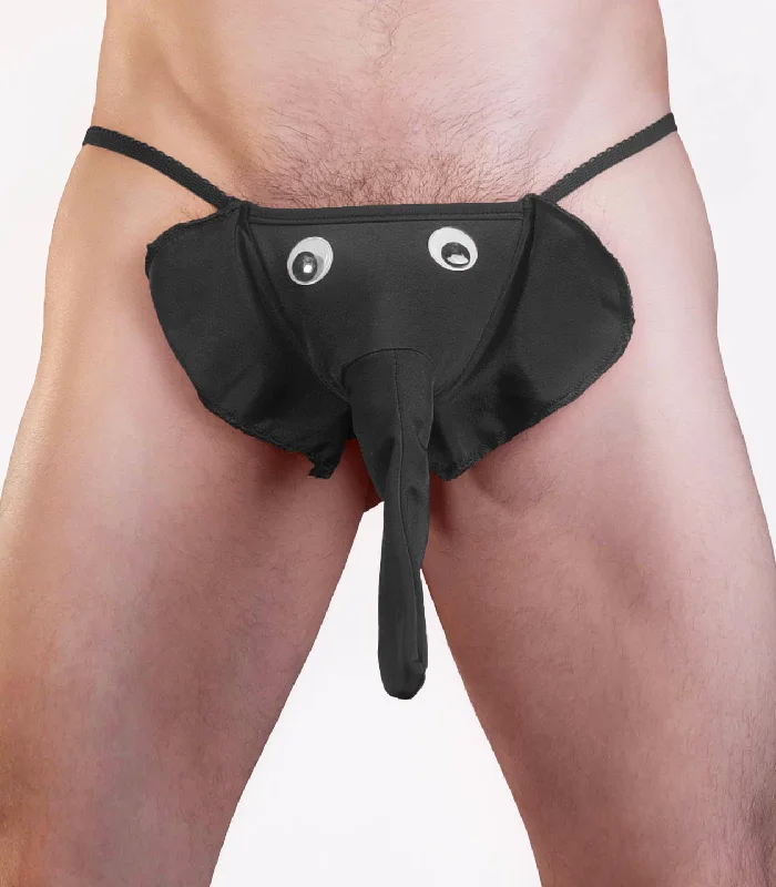 Mens Elephant Pouch G String One Size Black High-low unclassified dresses