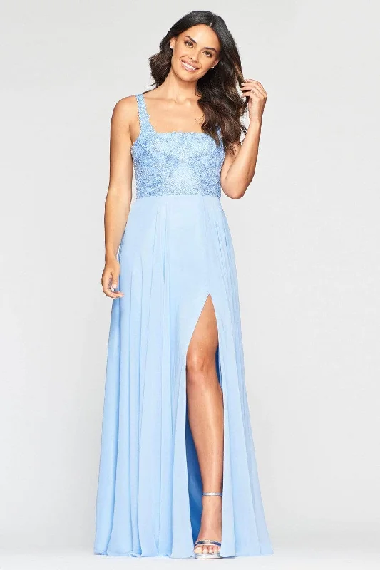 Faviana S10432 - Square Neck Chiffon Prom Dress A-line unclassified dresses