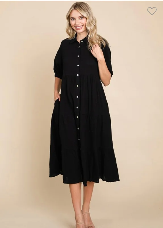 Gauze Tiered Cotton Dress Spring unclassified dresses