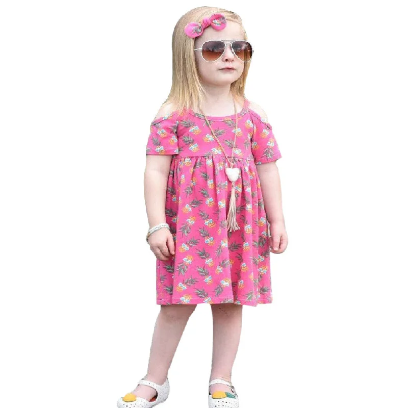 Girls dresses Toddler Kids Baby Girls Pineapple Print Princess Dress Outfits Clothes drop shipping dress Budget-friendly unclassified dresses