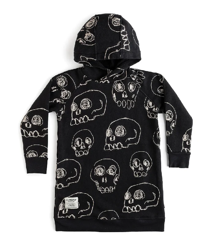 hooded scribbled skulls a dress Metallic unclassified dresses