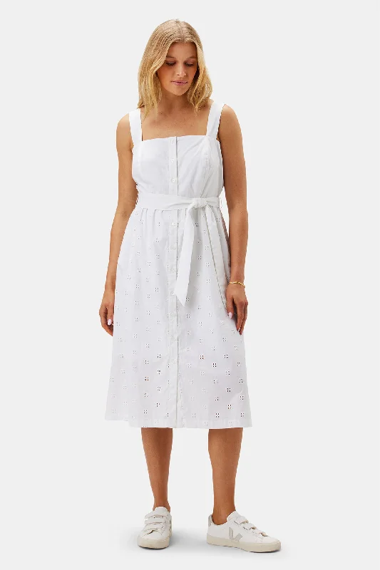 Irene Organic Cotton Eyelet Dress - White Y2K unclassified dresses