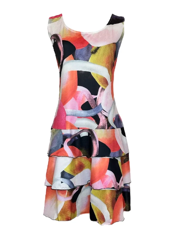 Ivory-Multi Print Sun Dress Party unclassified dresses