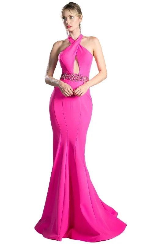 Ladivine 11978 - Sleeveless Cross Halter Neck Trumpet Pageant Dress High-end unclassified dresses