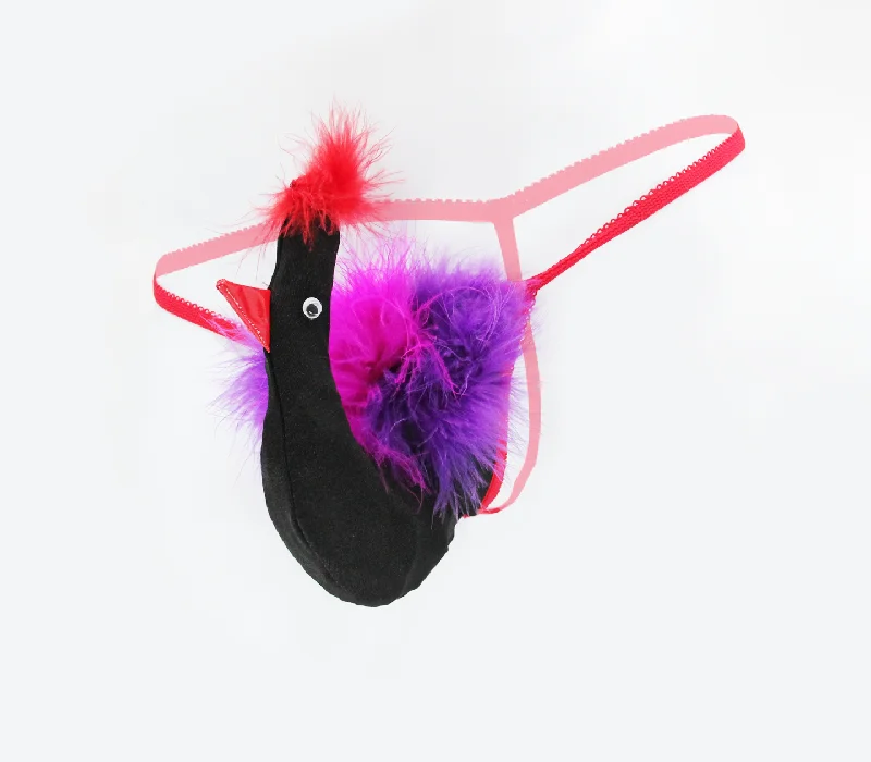 Mens Rooster Pouch G String One Size Black Open-back unclassified dresses