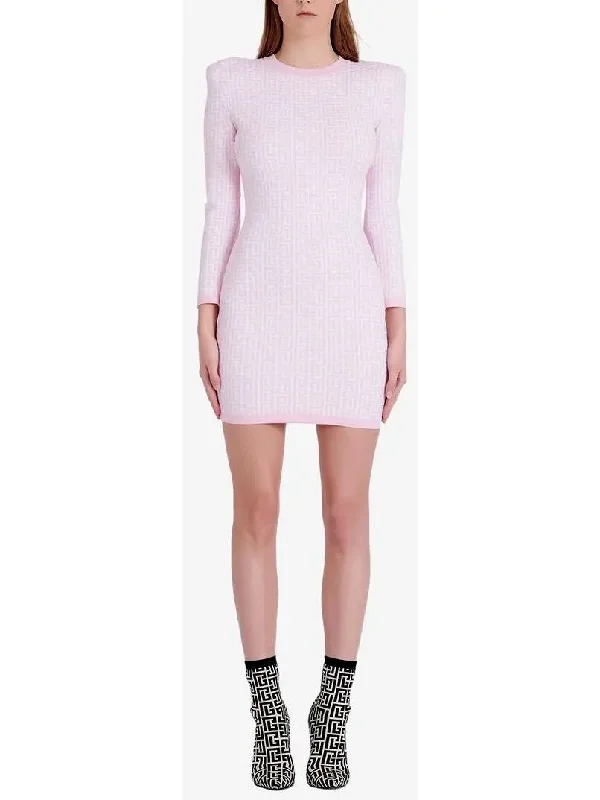 Monogram Jacquard Knit Dress in Pink Elegant evening unclassified dresses