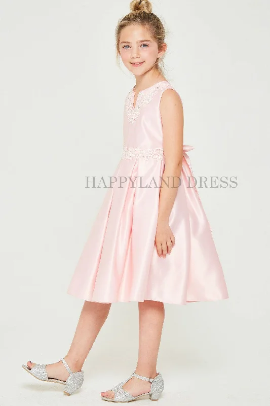 Pink Satin V-Neck Dress with D836 Cocktail unclassified dresses